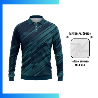 Custom Full Sublimation Long Sleeve Polo - 160G Brushed Milk Silk | Men's & Women's