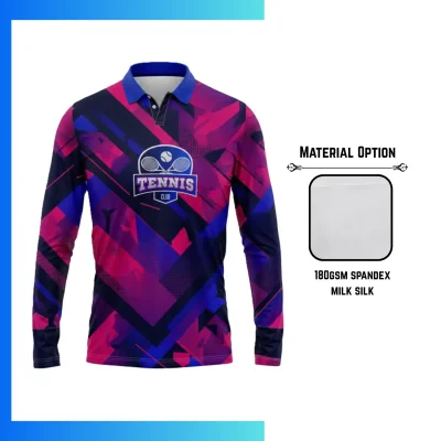Custom 2-Way Stretch Milk Silk Long Sleeve Polo Shirt β Sublimated Performance Teamwear XSβ4XL