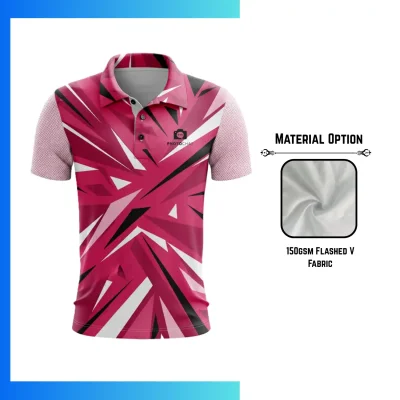 Men’s Lightweight Sublimation Golf Polo Shirt – 150GSM Performance Flashed V Fabric