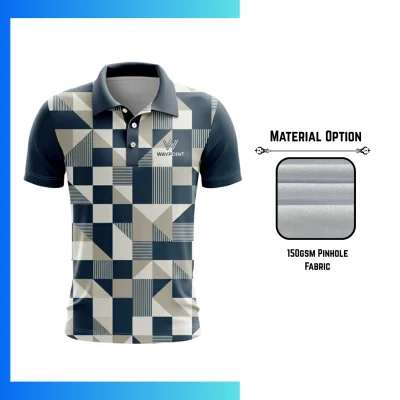Men’s Sublimation Short Sleeve Golf Polo – 150GSM Pinhole Performance Ventilated Custom Shirt