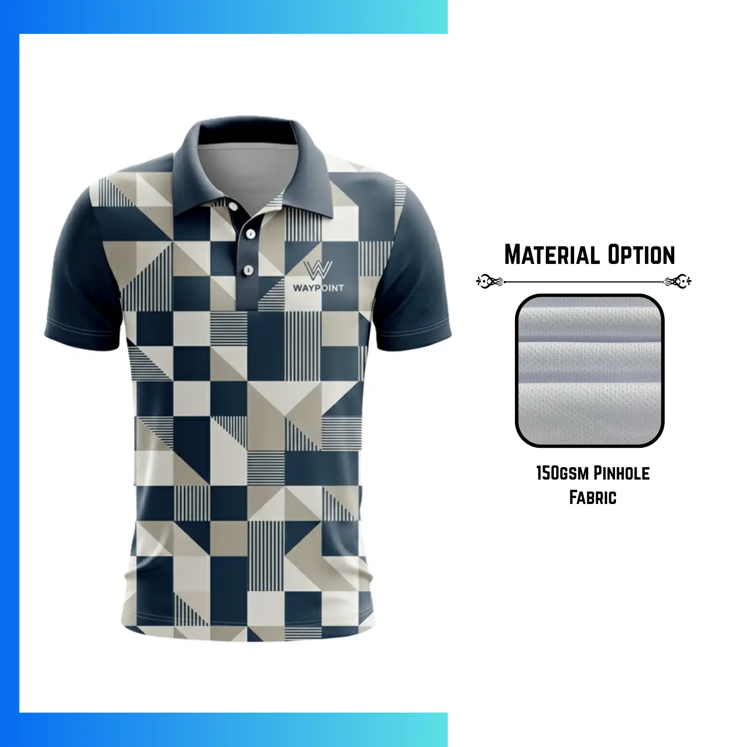 Men’s Sublimation Short Sleeve Golf Polo – 150GSM Pinhole Performance Ventilated Custom Shirt