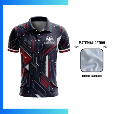 Men’s Jacquard Sublimation Short Sleeve Golf Polo Shirt – Custom Performance Teamwear