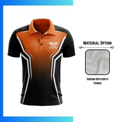 Men’s Butterfly Fabric Sublimation Short Sleeve Golf Polo Shirt – Custom Soft Performance Teamwear