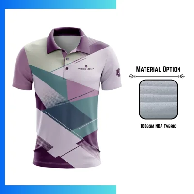 Men’s NBA Fabric Sublimation Short Sleeve Golf Polo Shirt – Custom 180GSM Performance Teamwear