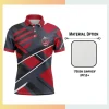 Custom full sublimation UPF50+ short sleeve polo for men women and kids with vibrant all-over geometric pattern on 170gsm polyester spandex fabric