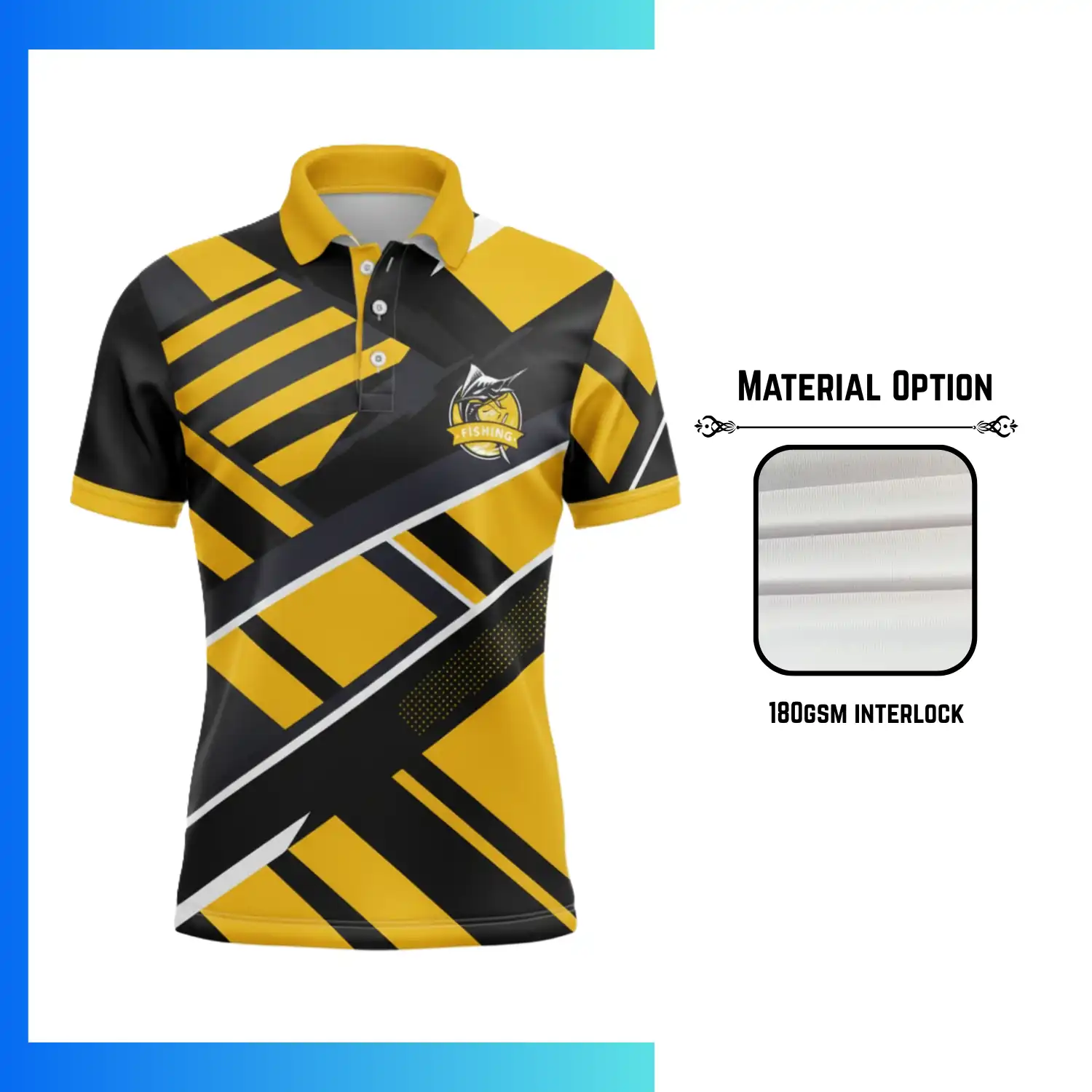 Custom Interlock Short Sleeve Polo Shirt – Full Sublimation Teamwear 180gsm Unisex & Kids