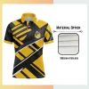 Custom full sublimation short sleeve polo for men women and kids on 180gsm 100 polyester interlock fabric with vibrant all-over geometric pattern