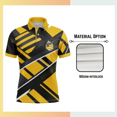 Custom full sublimation short sleeve polo for men women and kids on 180gsm 100 polyester interlock fabric with vibrant all-over geometric pattern