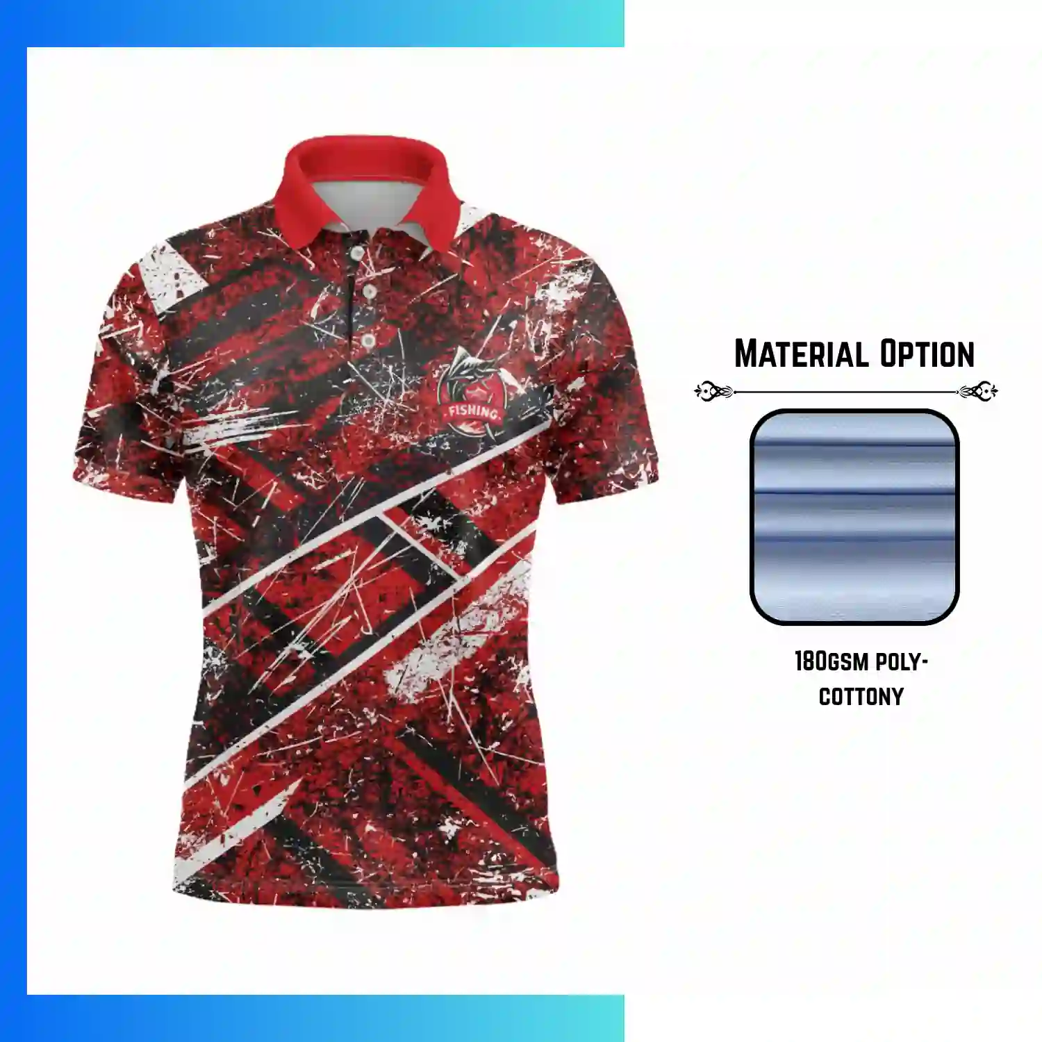 Custom Poly-Cottony Short Sleeve Polo Shirt – Full Sublimation Stretch Teamwear 180gsm
