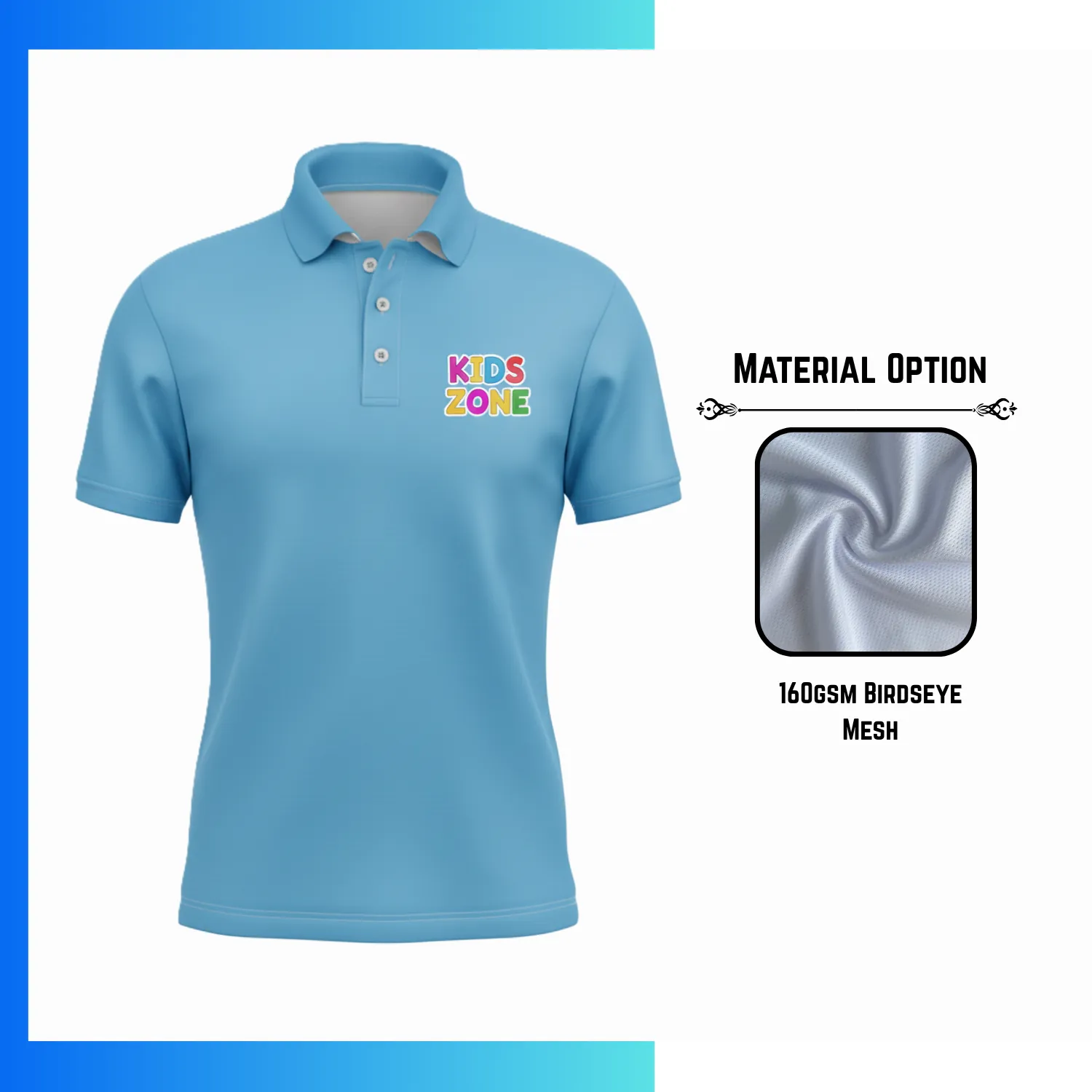 Custom Economy Mesh Sublimation Polo Shirt – Unisex & Kids Performance Team Polo