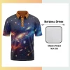 Custom full sublimation short sleeve polo for men women and kids on 180gsm 92 poly 8 spandex 2-way stretch milk silk fabric with vibrant all-over geometric pattern