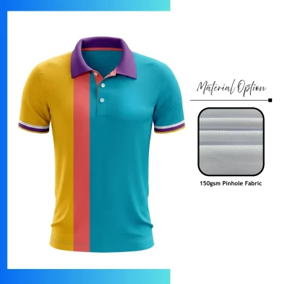 Custom Collarless Buttonless Pinhole Short Sleeve Polo Shirt β Full Sublimation Lightweight Performance Teamwear 150gsm
