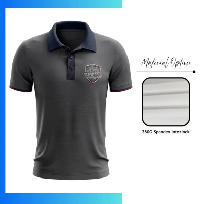 Custom Heavyweight Collarless Buttonless Interlock Short Sleeve Polo Shirt β Full Sublimation Premium Teamwear 280gsm