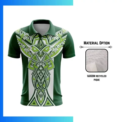Men’s Eco-Friendly Sublimation Golf Polo Shirt – 160G Recycled Performance Pique