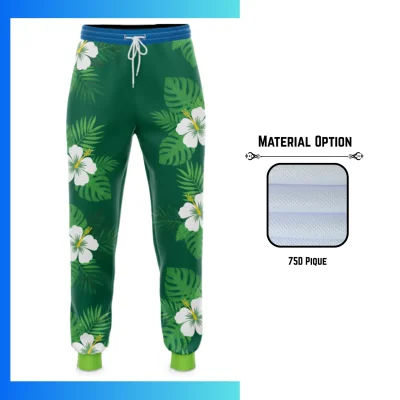 Custom 75D Pique Long Pants – Full Sublimation Unisex & Kids Sports Lounge Pants