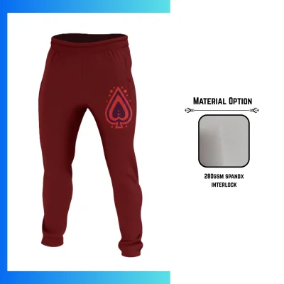 Premium Custom Sublimation Track Pants – 280G Spandex Interlock Athletic Pants