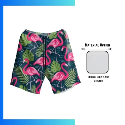 Women’s Full Sublimation Board Shorts – 135GSM 4-Way Stretch Quick Dry Swim & Beach Shorts
