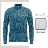 Custom full sublimation printed milk silk quarter zip long sleeve pullover laid flat, showcasing vibrant all-over design with contrast zipper.