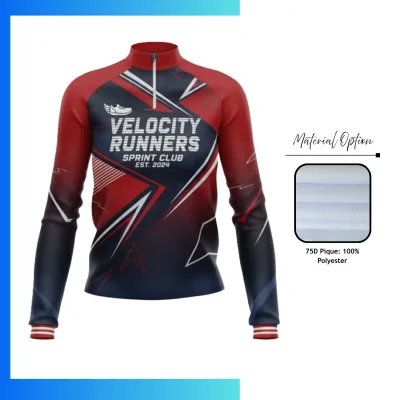 Custom Pique Quarter Zip Pullover | 75D Sublimation Long Sleeve Team Jacket