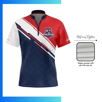 180G Milk Silk Quarter-Zip Pullover | Custom Sublimation High Neck Teamwear Short Sleeve