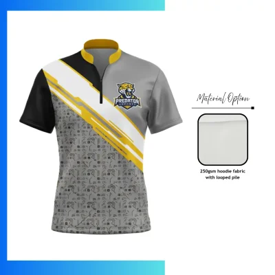 Custom 250G Looped Terry Quarter-Zip Pullover | Full Sublimation Team Warm-Up Top