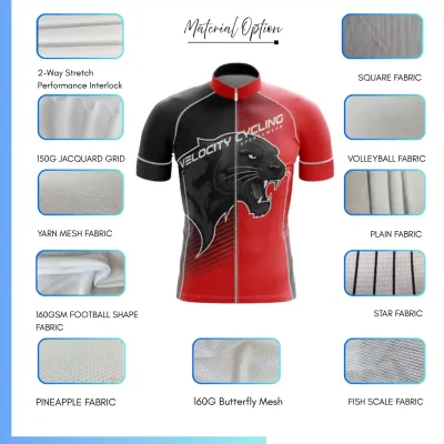 Custom Full-Zip Short Sleeve Cycling Jersey | 11 Fabric Options | Sublimation Bike Jersey