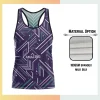 Custom performance sublimated I-shaped tank top in 75D milk silk fabric with vibrant all-over geometric pattern