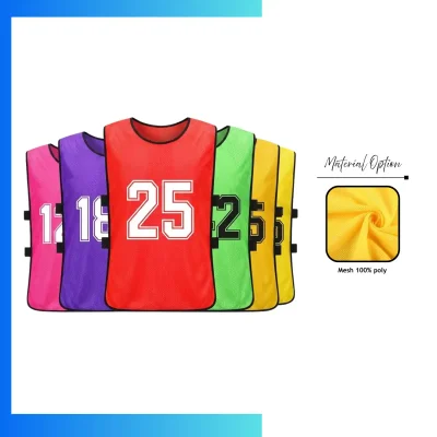 Polyester Training Pinnie β Custom Screen Printed Practice Vest with Elastic Side Straps XSβXXL | Team Training Sports Bib