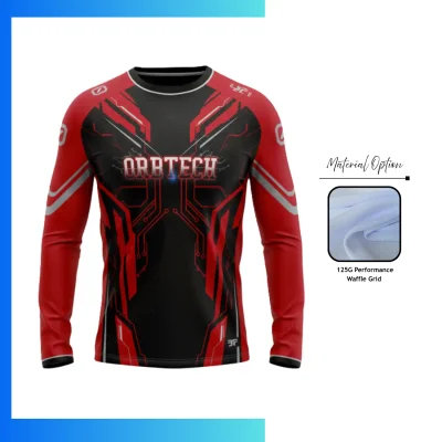 Custom Full Sublimation Long Sleeve Waffle Grid T-Shirt β Lightweight Unisex & Womenβs Performance Tee