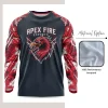 Custom full sublimation printed long sleeve quarter zip fishing jersey for unisex and kids laid flat, showcasing vibrant design on Ice Silk fabric