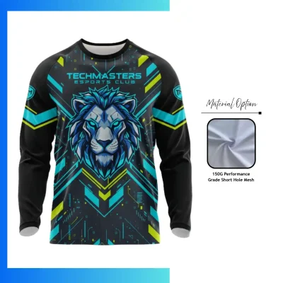 Custom Short Hole Mesh Long Sleeve T-Shirt β 150GSM Performance Sublimation Teamwear