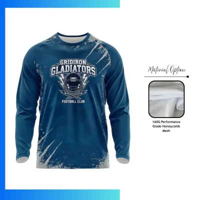 Custom Full Sublimation Long Sleeve T-Shirt | 160GSM Honeycomb Mesh Performance Teamwear