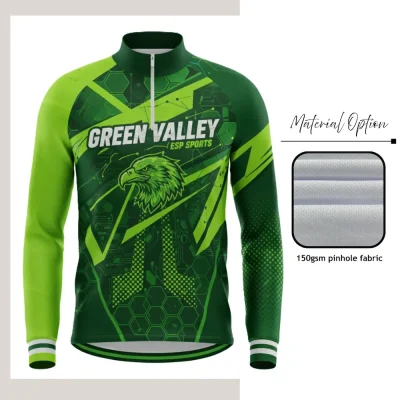 Custom full sublimation printed pinhole mesh quarter zip pullover laid flat, showcasing vibrant all-over design with contrast zipper and visible mesh texture