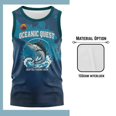 Custom full sublimation printed classic tank top for men, women and kids laid flat, showcasing vibrant all-over design.