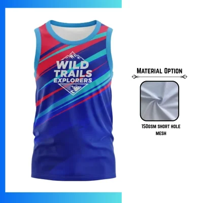 Custom Sublimation Short Hole Mesh Tank Top β Breathable Performance Sleeveless Sports Shirt