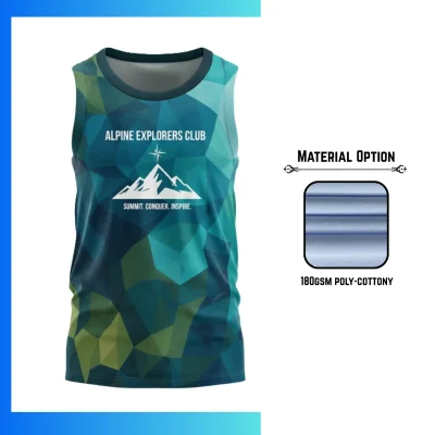 Cotton-Feel Sublimation Sleeveless T-Shirt β Custom 180GSM Poly-Cottony Performance Tank Top