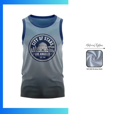 Custom Unisex Sublimation Mesh Sleeveless T-Shirt with 160GSM Birdseye Mesh