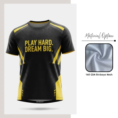 Custom full sublimation unisex mesh short sleeve t-shirt in economy series laid flat