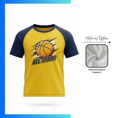 Unisex and Kids' Full Sublimation Short Sleeve T-Shirt β 150G Performance Flashed V β Pro Series
