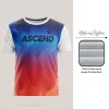Custom full sublimation unisex pinhole mesh short sleeve t-shirt in pro series laid flat