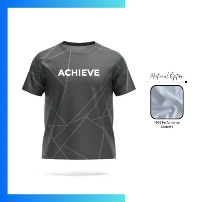 Unisex and Kids' Full Sublimation Short Sleeve T-Shirt with 150G Performance Jacquard Mesh