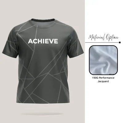 Custom full sublimation unisex jacquard mesh short sleeve t-shirt in pro series laid flat - SKU