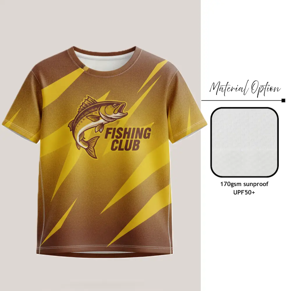 Custom full sublimation unisex SolarProtec UPF50+ short sleeve t-shirt in pro series laid flat