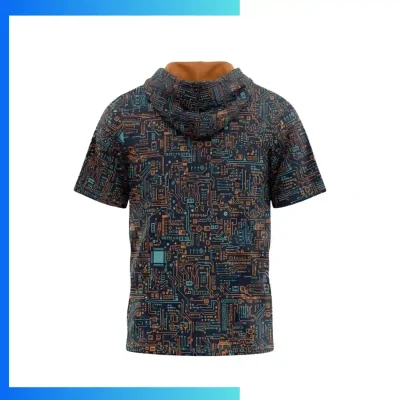 Alternative view of Custom Sublimation 250G Short Sleeve Hoodie with Kangaroo Pocket
