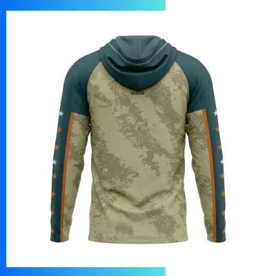 Alternative view of 180GSM Spandex Milk Silk Full Sublimation Long Sleeve Hooded Shirt with Kangaroo Pocket – Custom Soft Stretch Hoodie Tee