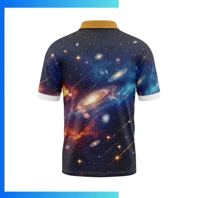 Alternative view of Custom 2-Way Stretch Milk Silk Short Sleeve Polo Shirt – Full Sublimation Performance Teamwear 180gsm