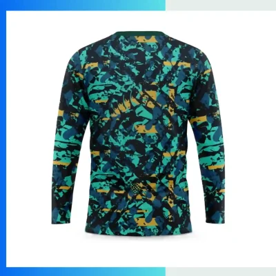 Alternative view of Custom Full Sublimation Pinhole Mesh Long Sleeve T-Shirt – 150GSM Breathable Performance Tee
