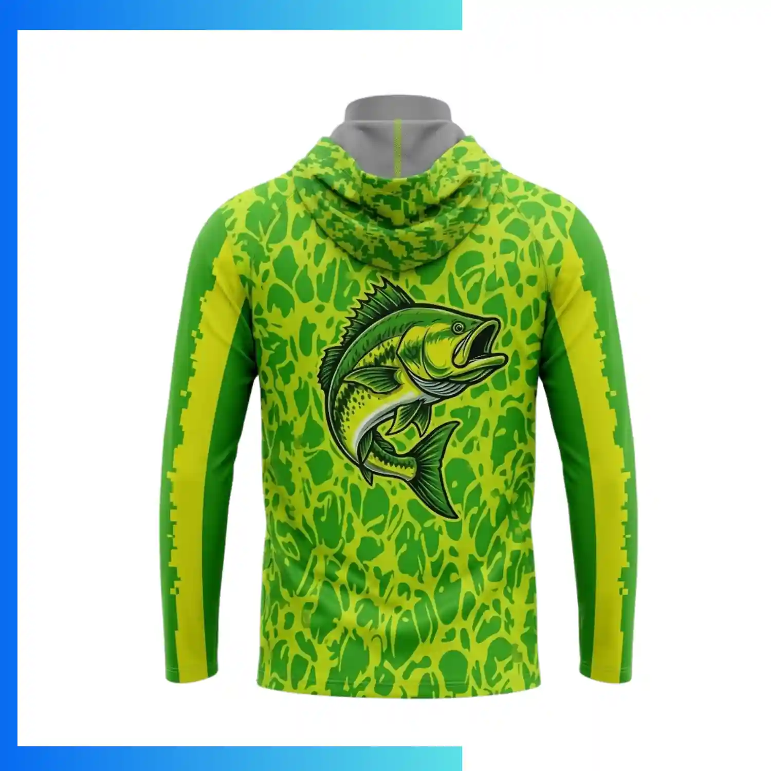 Custom Full Sublimation 2-Way Stretch Milk Silk Long Sleeve Hooded T-Shirt – Unisex & Kids Performance Hoodie - Image 2