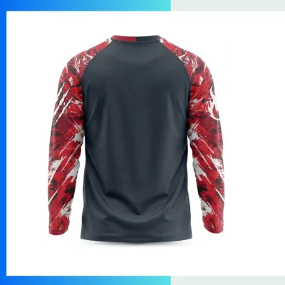 Alternative view of Custom Jacquard Mesh Long Sleeve T-Shirt – 160GSM Performance Sublimation Teamwear
