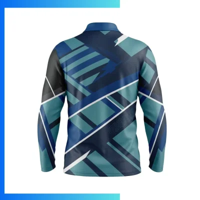 Alternative view of Custom Full Sublimation Long Sleeve Sports Polo Shirt – 150gsm Performance Polyester Teamwear XS–4XL